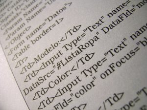 Closeup of different computer script