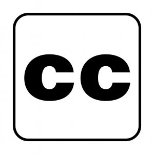 closed captioning symbol (two Cs)